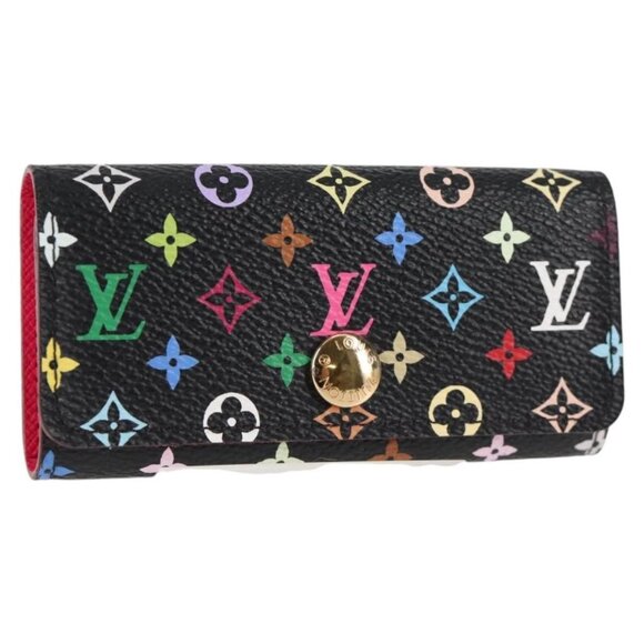 LOUIS VUITTON Multicolor Multicles 4 Key Case Black M93732 LV Auth yk18118AM - Picture 1 of 16